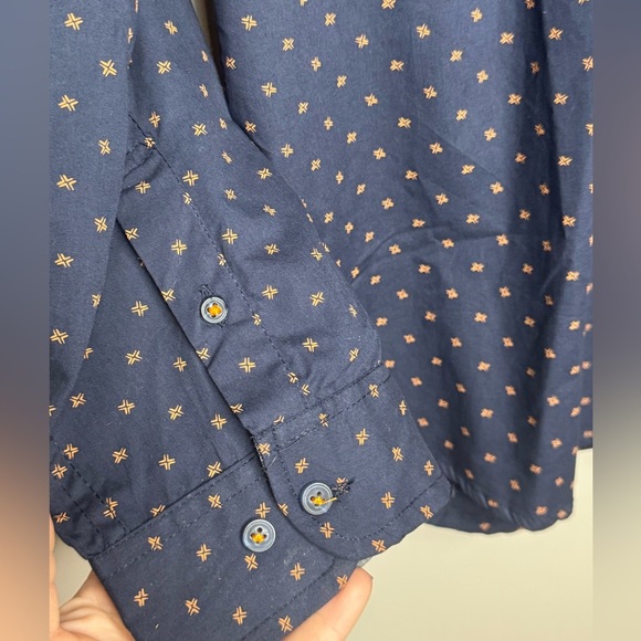 MBX Premium Goods XL/TG Blue/Peach long Sleeve Button Up Shirt - Picture 2 of 6